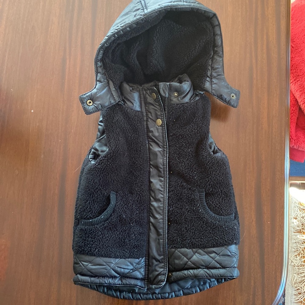 Black fur vest